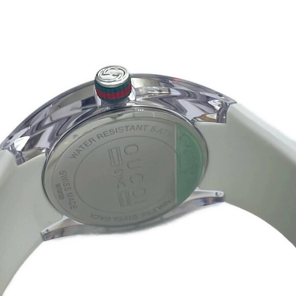 Auth GUCCI SYNC Collection 137.3 1******* White Dark Green Red Wrist Watch - Picture 2 of 5